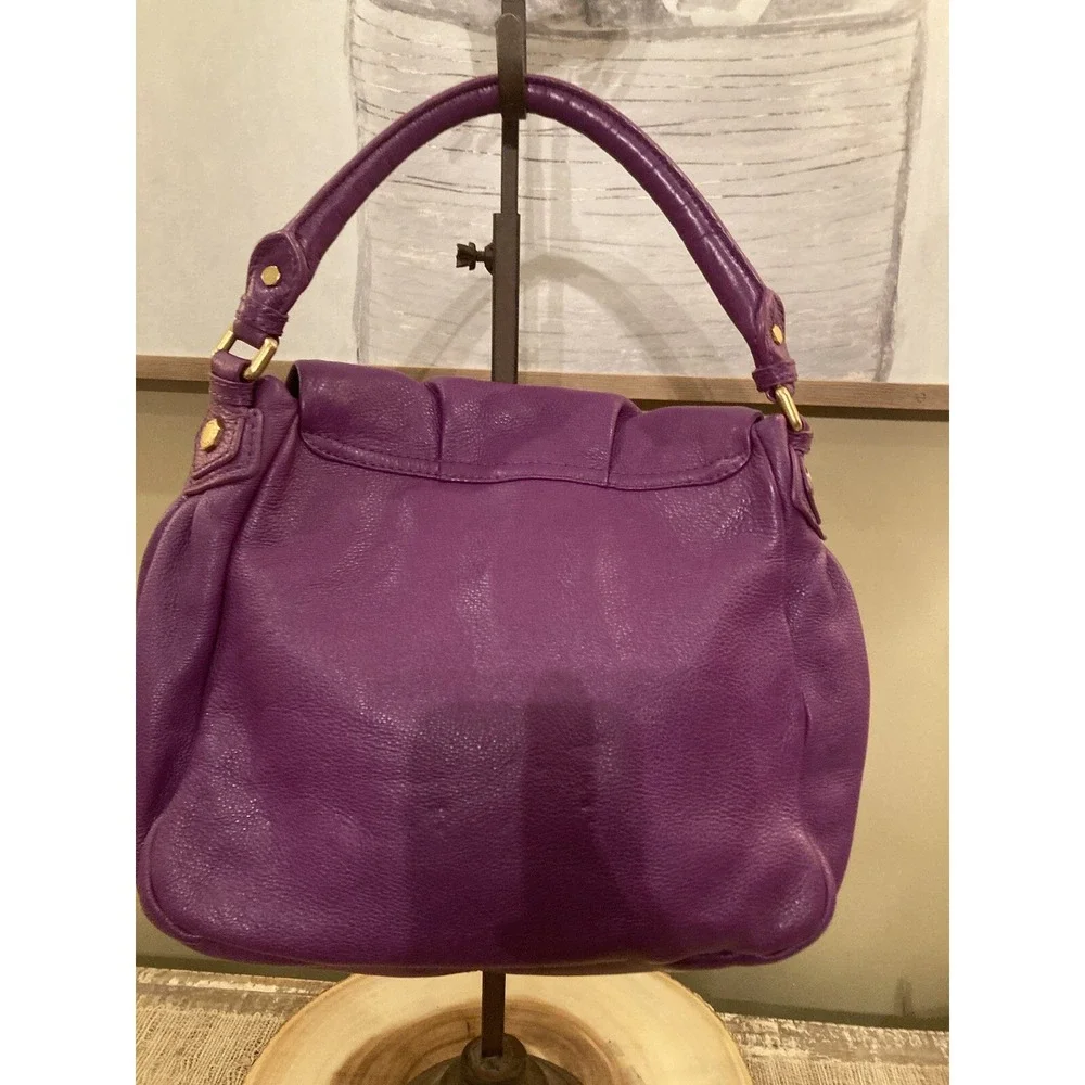 Marc by Marc Jacobs Classic Q Lil' Ukita Purple Pebbled Leather‎ Shoulder Hobo